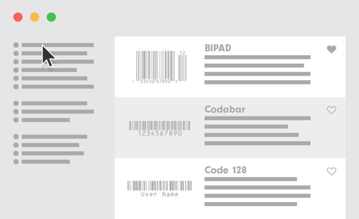 Choose your barcode